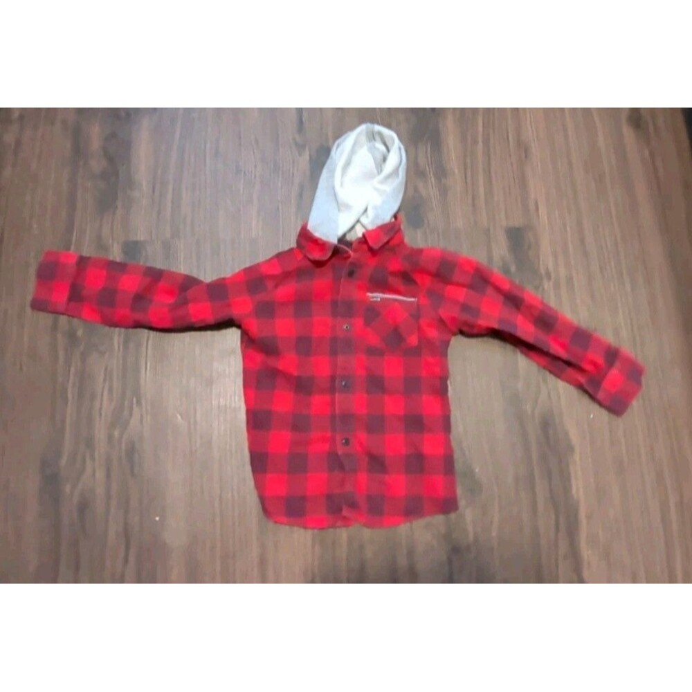 Hurley Shirt Youth Size 6 Red Black Long Sleeve Hooded
